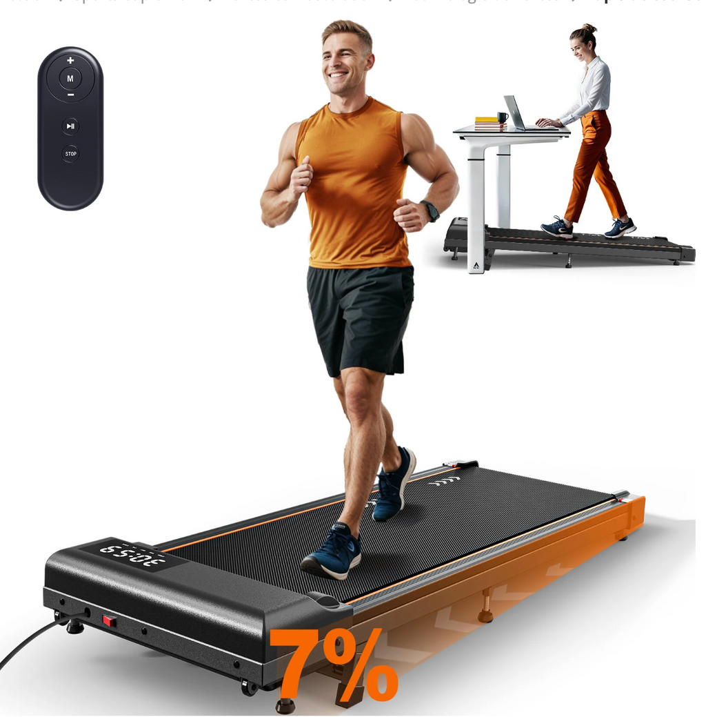 Pour optimiser le référencement de cette dernière image montrant le modèle orange avec ses fonctionnalités spécifiques, voici le texte alternatif (Alt Text) à intégrer dans Shopify.

Texte alternatif (Alt Text) optimisé
"Tapis de marche RunVia W01 orange inclinable à 7% avec télécommande, idéal pour le sport à domicile et le télétravail sous un bureau.