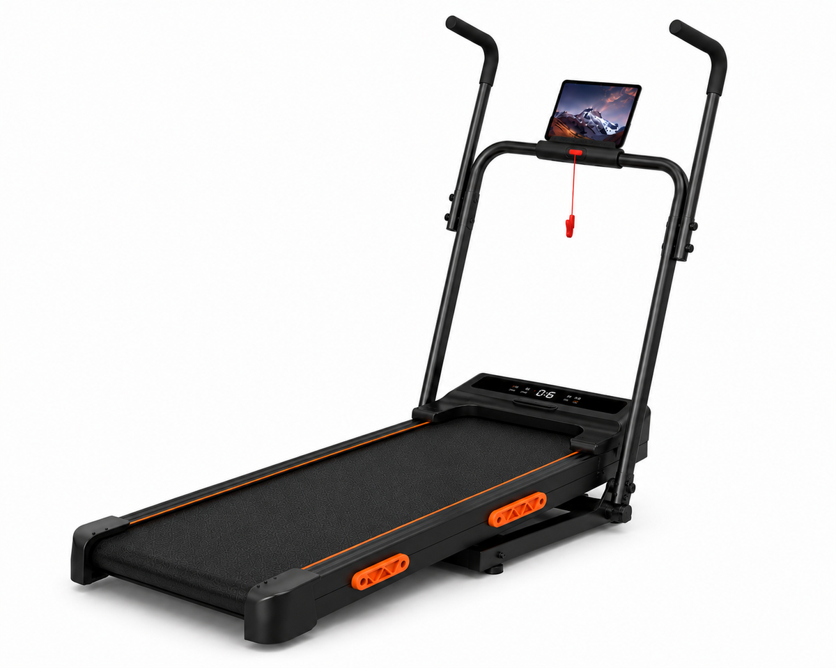 Tapis de course pliable pour la maison RunVia T08 en position horizontale